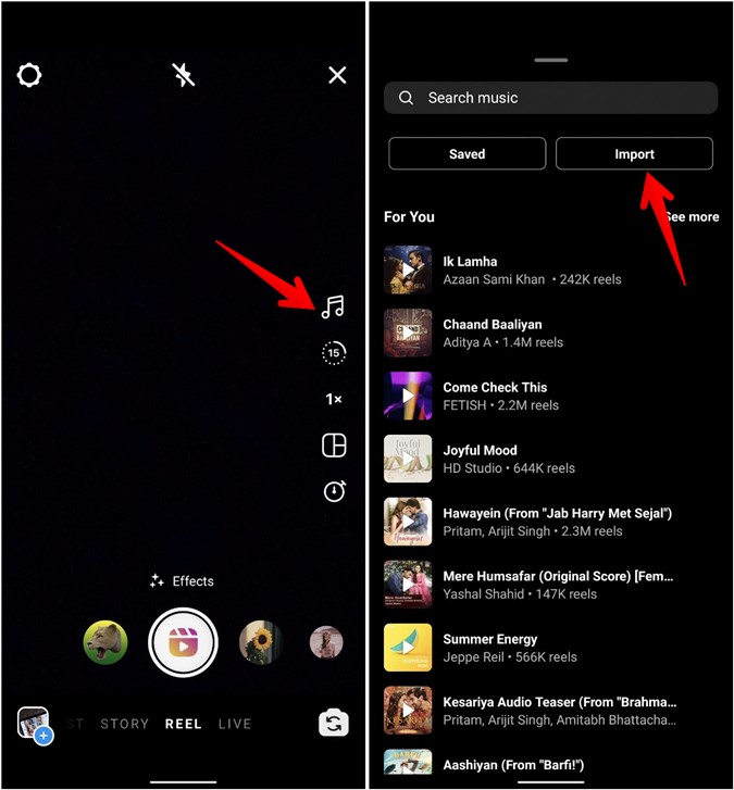 Instagram Reel Import Audio